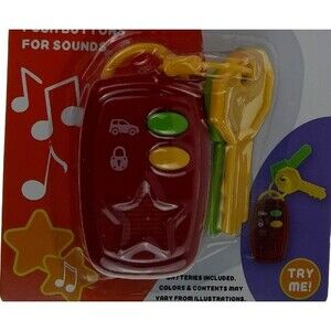 Car Sound Remote Keys Battery Operated Sound Activated Plastic Toy 3+
